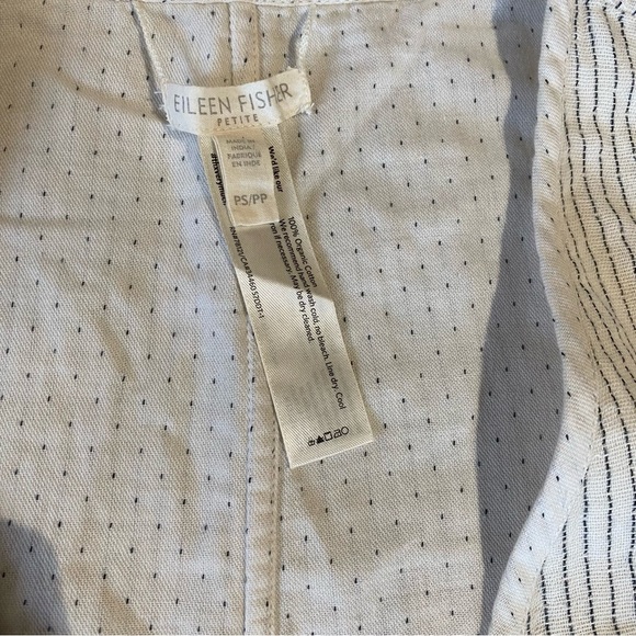 Eileen Fisher Ivory and Black Reversible Jacket Top Petite Small - Picture 2 of 8